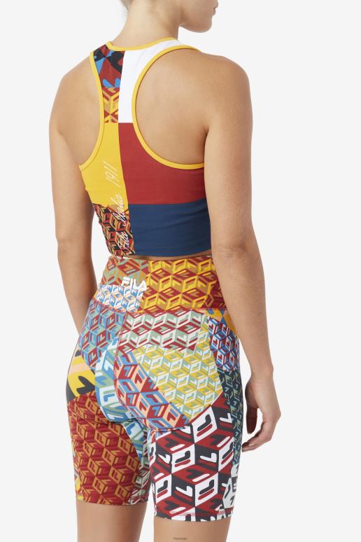 FILA kvinner gul/hvit/rabarbra/hav zhuri tank fila HHL841380 gul/hvit/rabarbra/hav