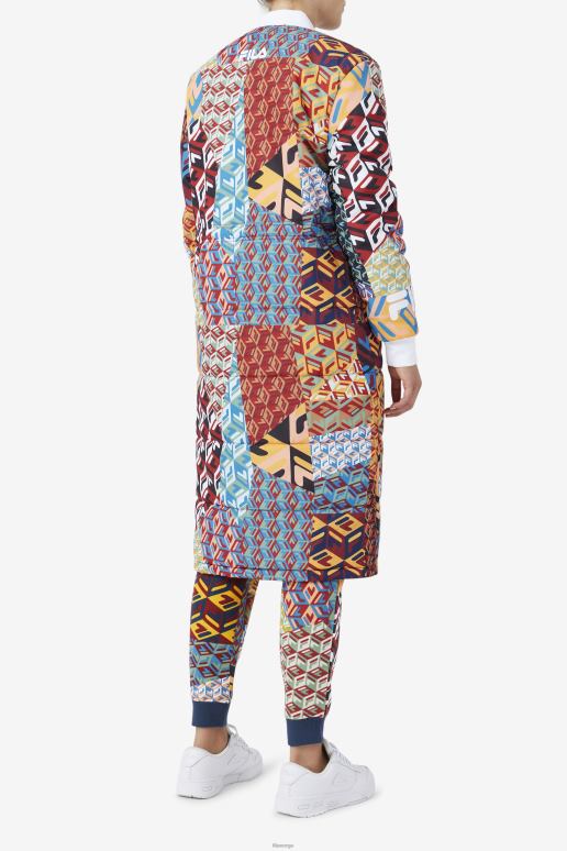 FILA kvinner hav/gul/hvit fila joanna kåpe med allover print HHL841755 hav/gul/hvit