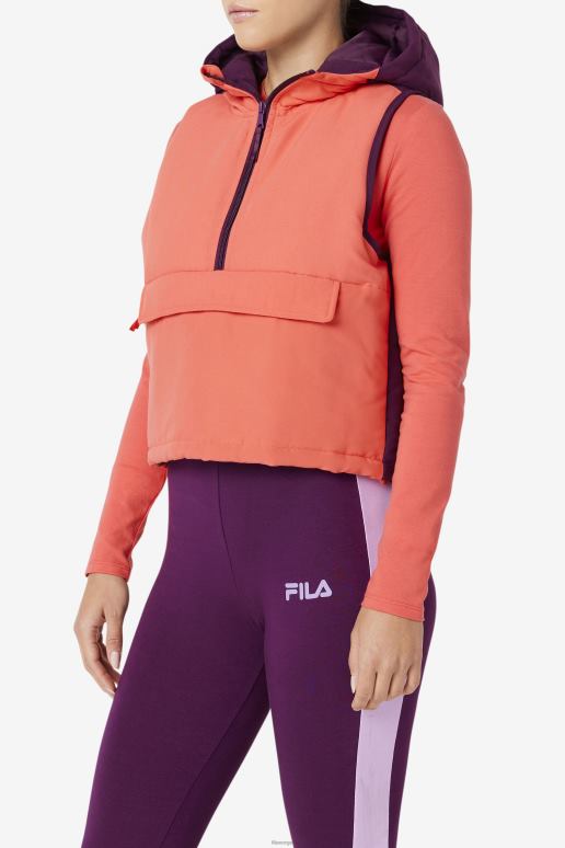 FILA kvinner nevaeh halv glidelåsvest fila cayenne/syltet rødbete HHL841784 cayenne/syltebete