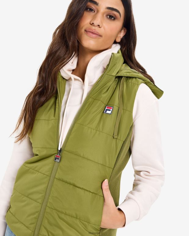 FILA kvinner olive fila iranga puffvest for kvinner HHL842973 oliven