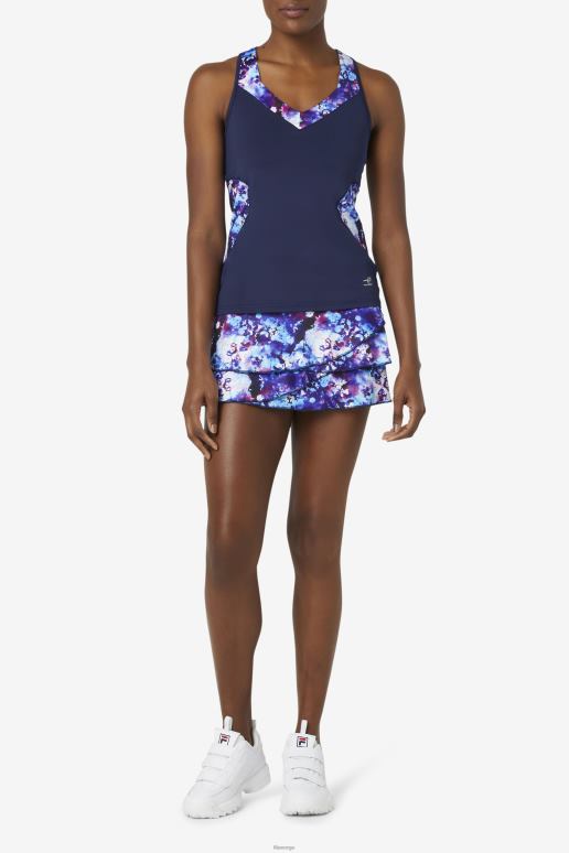 FILA kvinner pickleball grime tank fila marine print/marine HHL842036 marine print/marine