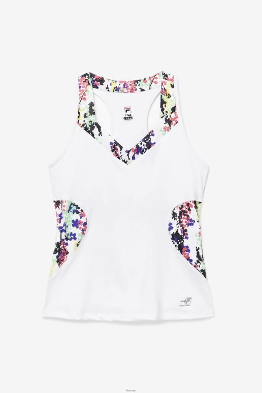 FILA kvinner pickleball grime tank flerfarget blomsterprint/hvit fila HHL842033 flerfarget blomstertrykk/hvit