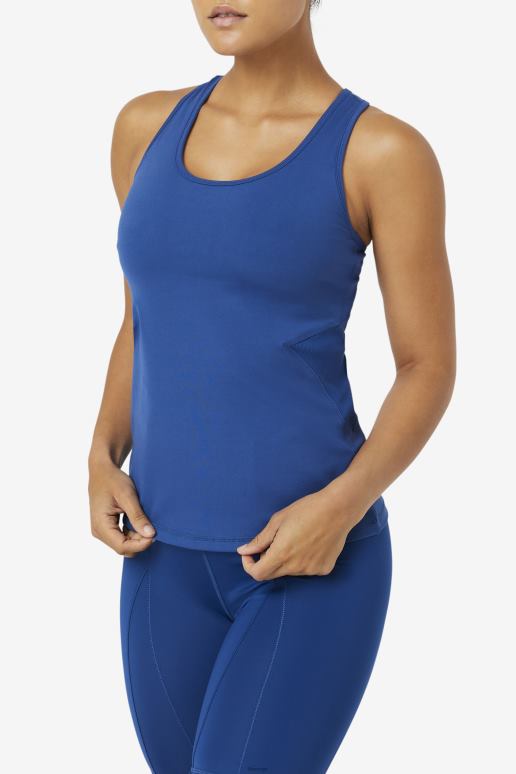 FILA kvinner uplift open racerback tank top fila marine peony/svart HHL841874 marine peon/svart