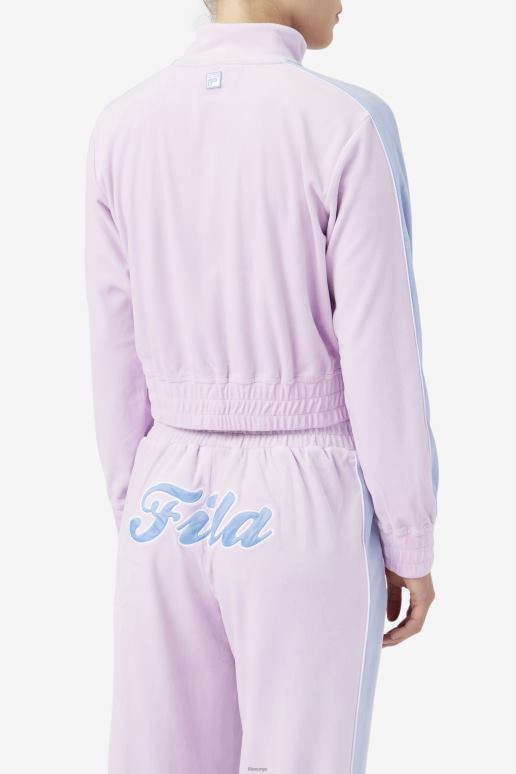 FILA kvinner valery velour jakke fila orchid/blå/hvit HHL841766 orkide/blå/hvit