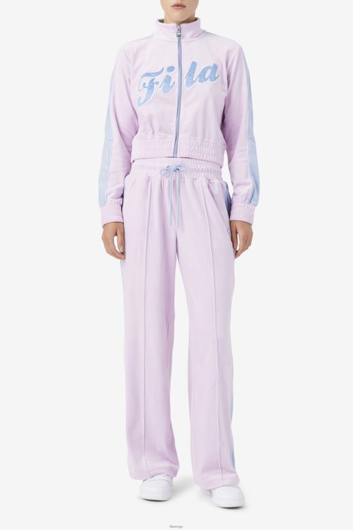 FILA kvinner valery velour jakke fila orchid/blå/hvit HHL841766 orkide/blå/hvit