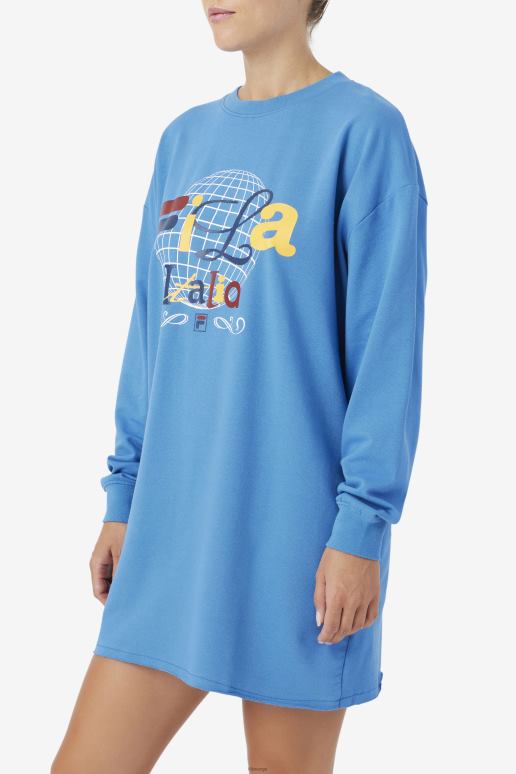 FILA kvinner mazik t-skjorte kjole fila vallarta blå/hvit HHL841556 vallarta blå/hvit