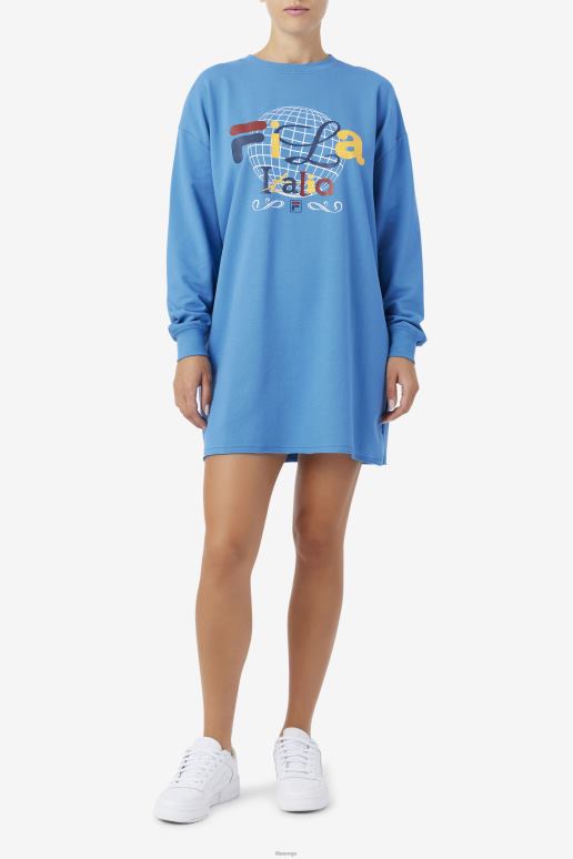 FILA kvinner mazik t-skjorte kjole fila vallarta blå/hvit HHL841556 vallarta blå/hvit
