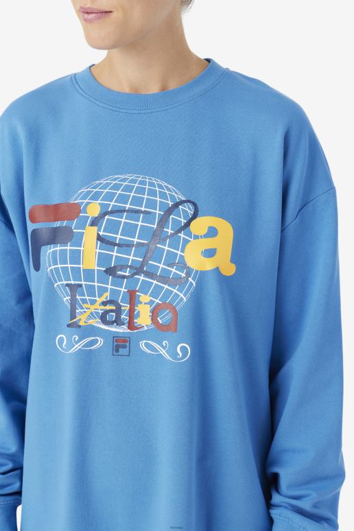 FILA kvinner mazik t-skjorte kjole fila vallarta blå/hvit HHL841556 vallarta blå/hvit