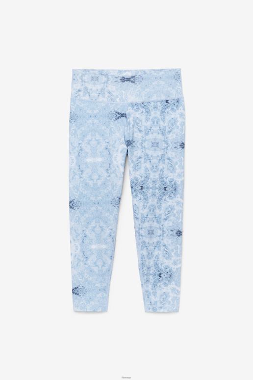 FILA kvinner fila blue fog print forza elegante 7/8 leggings HHL841984 blått tåketrykk