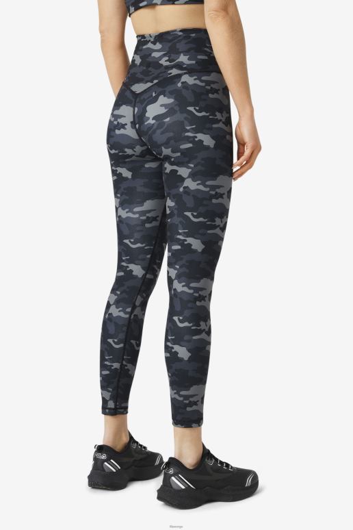 FILA kvinner fila mørk camo/svart forza elegante 7/8 leggings HHL841972 mørk camo/svart