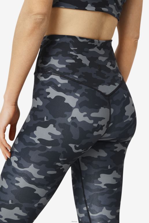 FILA kvinner fila mørk camo/svart forza elegante 7/8 leggings HHL841972 mørk camo/svart