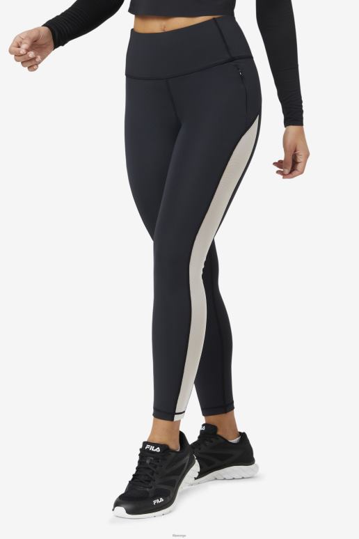 FILA kvinner fila svart/hvit forza kontrast 7/8 leggings HHL841966 svart hvit