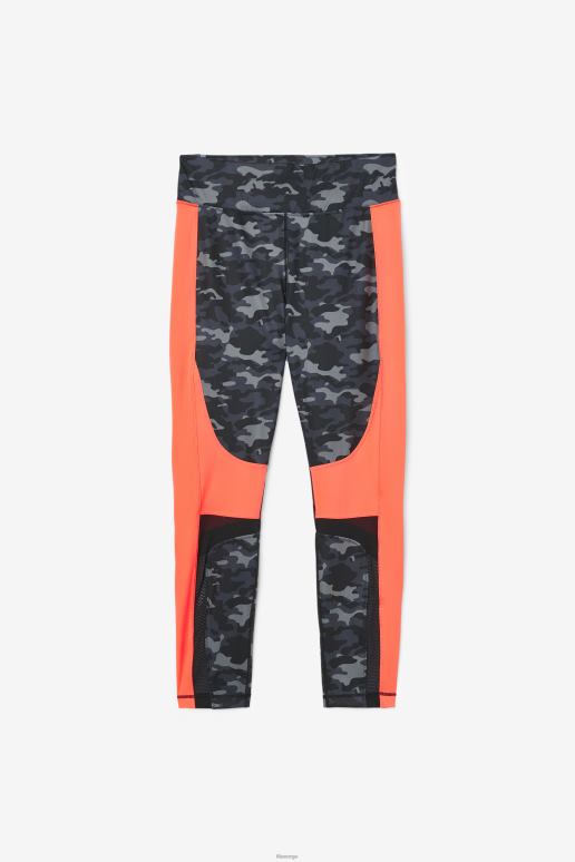 FILA kvinner forza fargeblokkert legging fila dark camo/hot coral/svart HHL842000 mørk camo/varm korall/svart