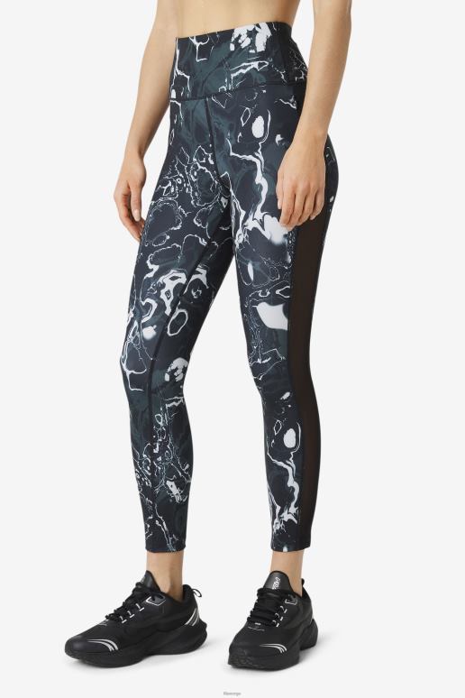 FILA kvinner forza kontrast 7/8 leggings fila svart marmor HHL841964 svart marmor