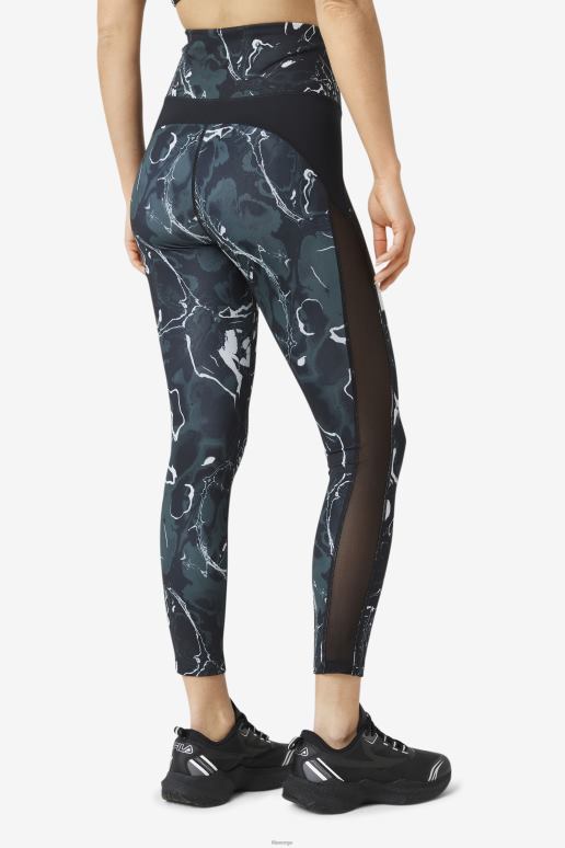 FILA kvinner forza kontrast 7/8 leggings fila svart marmor HHL841964 svart marmor