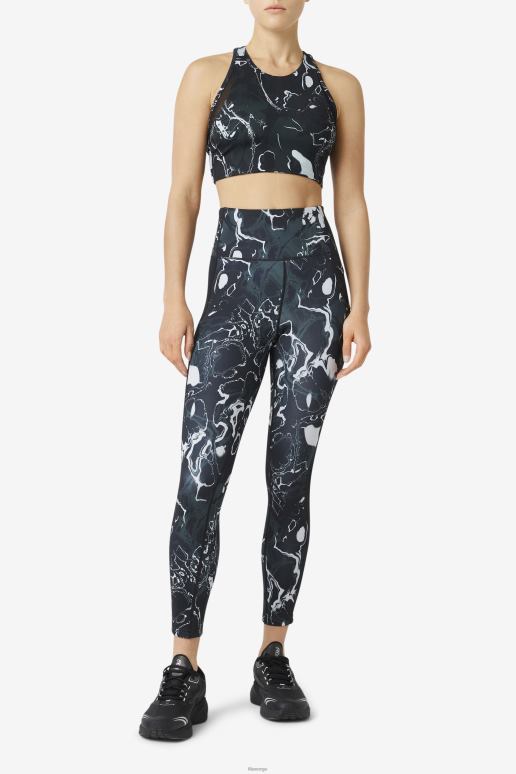 FILA kvinner forza kontrast 7/8 leggings fila svart marmor HHL841964 svart marmor