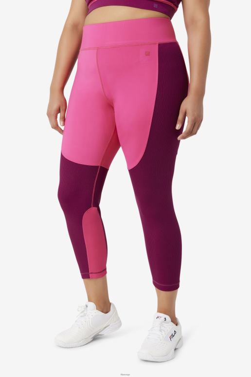 FILA kvinner forza teksturert lang legging lys rosa/magenta lilla fila HHL842003 lys rosa/magenta lilla