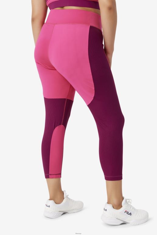 FILA kvinner forza teksturert lang legging lys rosa/magenta lilla fila HHL842003 lys rosa/magenta lilla