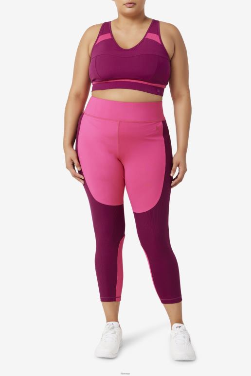 FILA kvinner forza teksturert lang legging lys rosa/magenta lilla fila HHL842003 lys rosa/magenta lilla