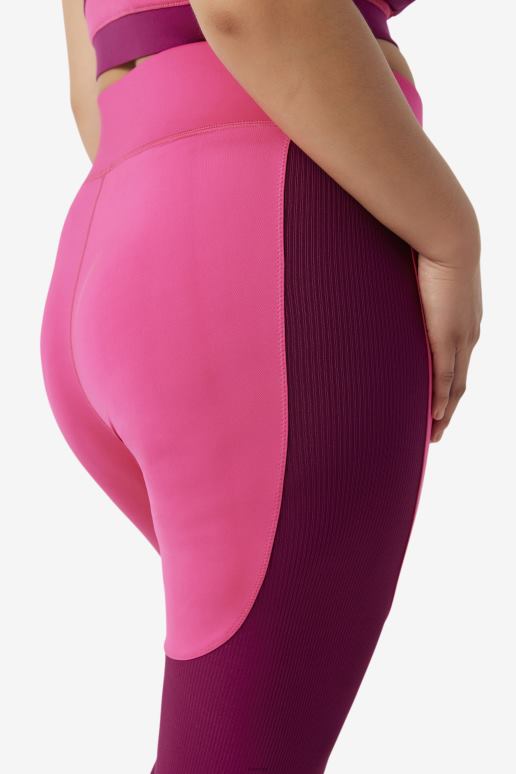FILA kvinner forza teksturert lang legging lys rosa/magenta lilla fila HHL842003 lys rosa/magenta lilla