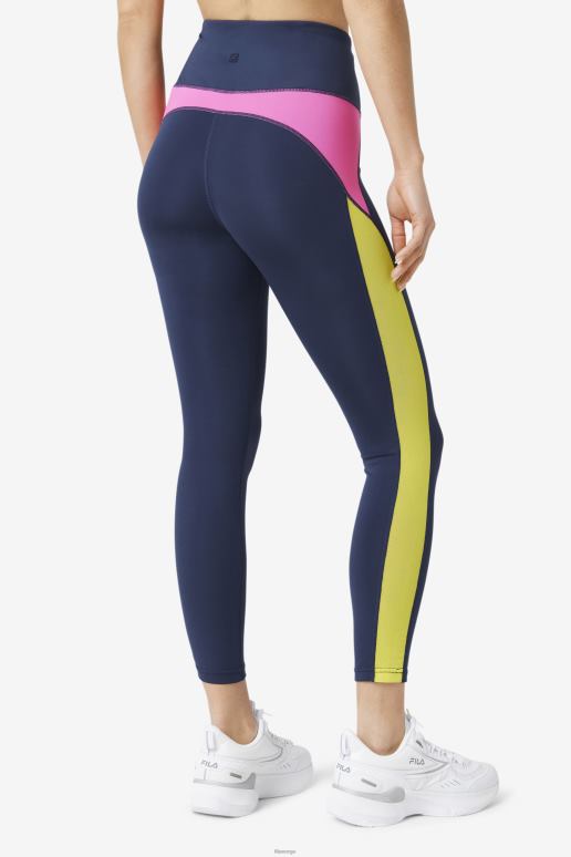 FILA kvinner marine/azalea/svovel forza kontrast 7/8 leggings fila HHL841968 marine/azalea/svovel