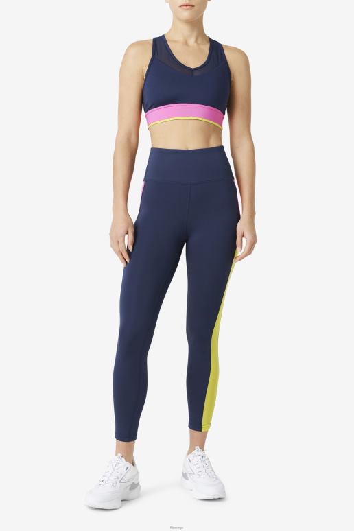 FILA kvinner marine/azalea/svovel forza kontrast 7/8 leggings fila HHL841968 marine/azalea/svovel