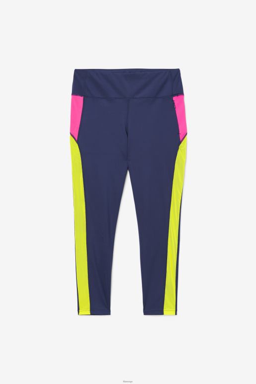FILA kvinner marine/lys rosa/svovel forza kontrast 7/8 leggings fila HHL841980 marine/lys rosa/svovel