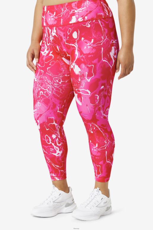 FILA kvinner rosa marmor fila forza elegante 7/8 leggings HHL841989 rosa marmor
