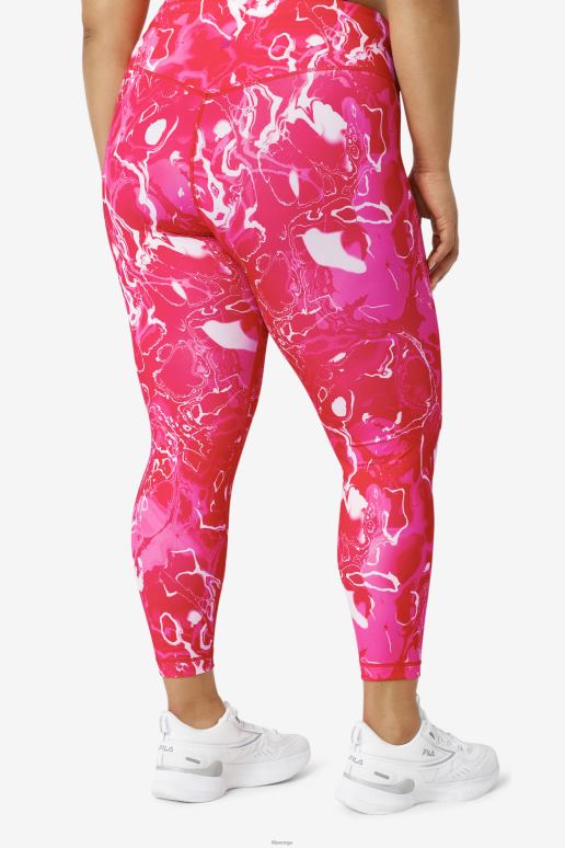 FILA kvinner rosa marmor fila forza elegante 7/8 leggings HHL841989 rosa marmor