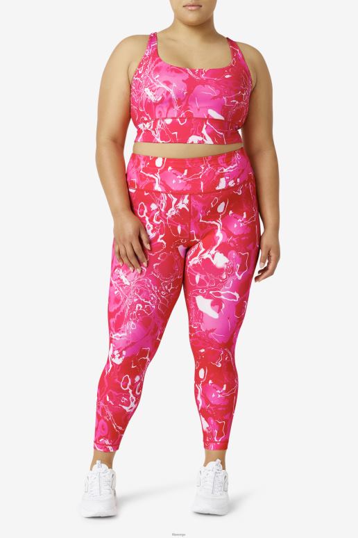 FILA kvinner rosa marmor fila forza elegante 7/8 leggings HHL841989 rosa marmor