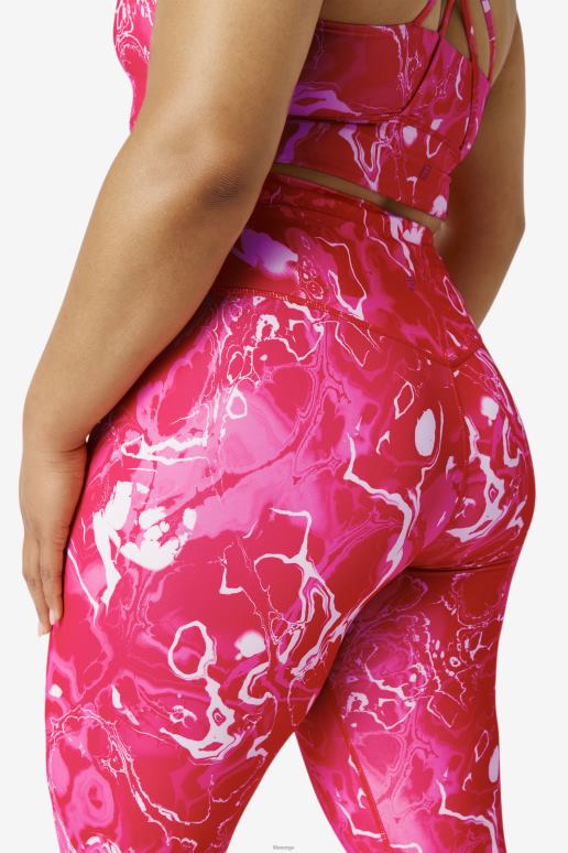 FILA kvinner rosa marmor fila forza elegante 7/8 leggings HHL841989 rosa marmor