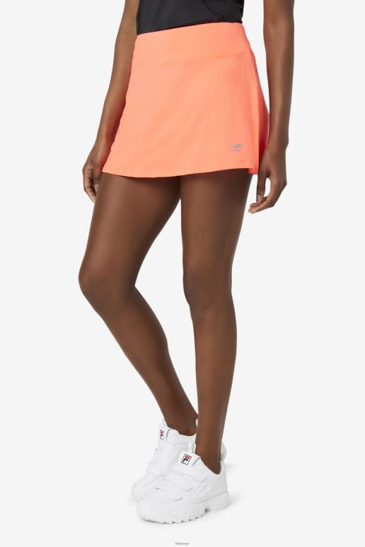 FILA kvinner brennende korall fila pickleball volang skort HHL842037 brennende koraller