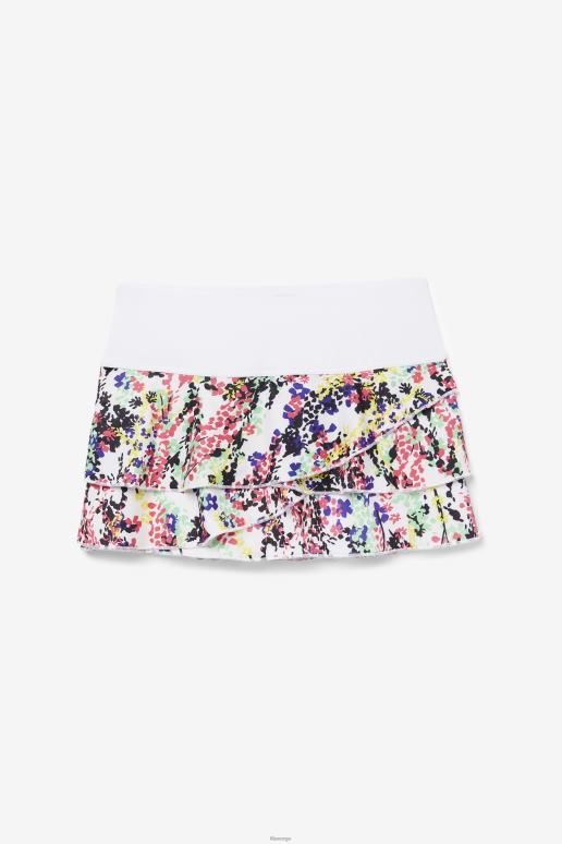 FILA kvinner fila pickleball lagdelt trykt skort flerfarget blomstertrykk/hvit HHL842041 flerfarget blomstertrykk/hvit