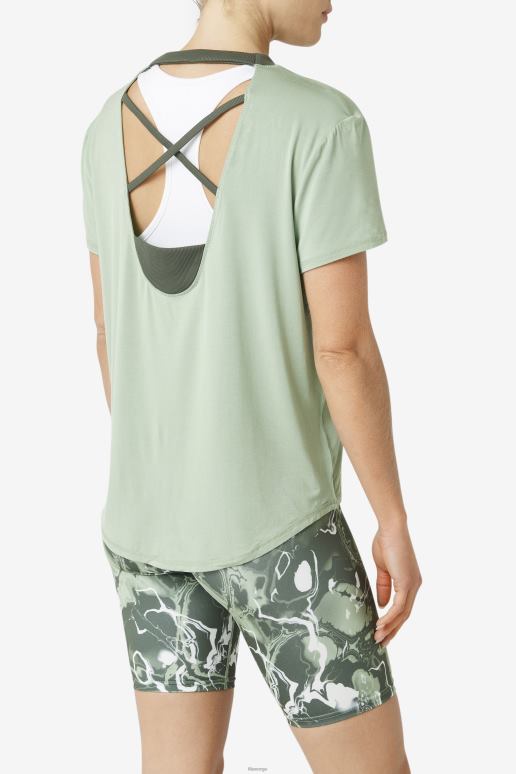 FILA kvinner basilikum/timian fi-lux kortermet topp fila HHL841902 basilikum/timian