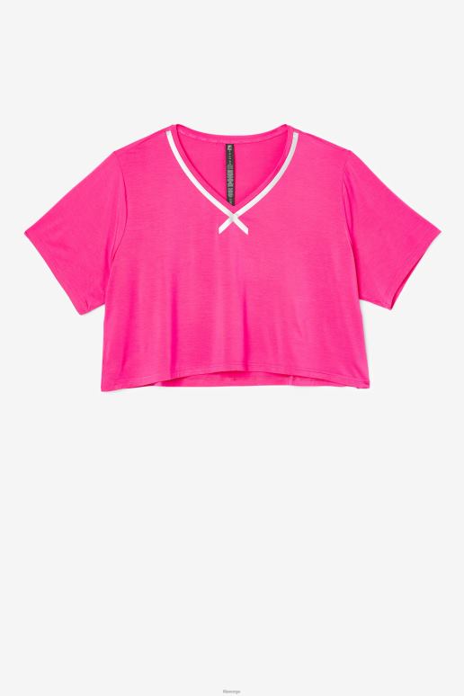 FILA kvinner fi-lux hi-low crop top fila lys rosa HHL841916 lys rosa