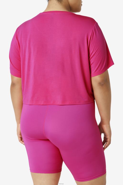 FILA kvinner fi-lux hi-low crop top fila lys rosa HHL841916 lys rosa