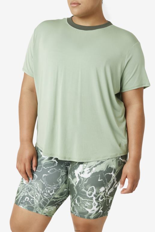 FILA kvinner fi-lux kortermet topp basilikum/timianfila HHL841919 basilikum/timian