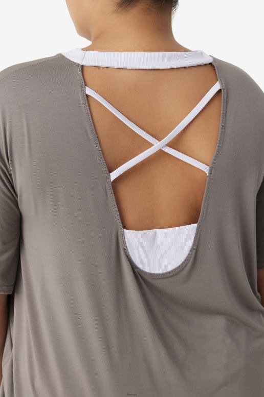 FILA kvinner fi-lux kortermet topp fila gargoyle/lavendelblå HHL841922 gargoyle/lavendelblå