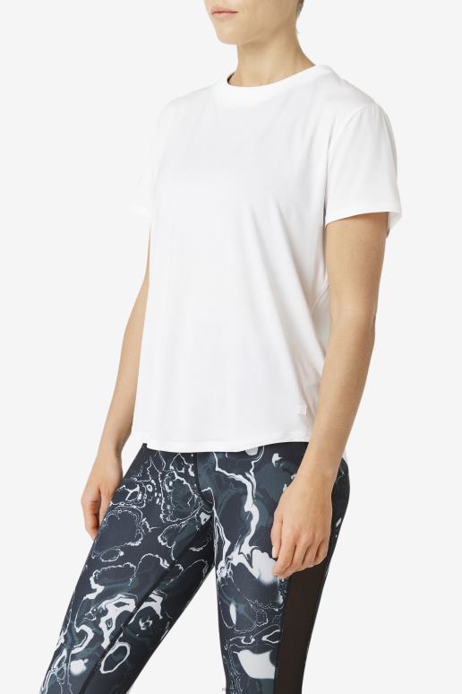 FILA kvinner fi-lux kortermet topp hvit fila HHL841901 hvit