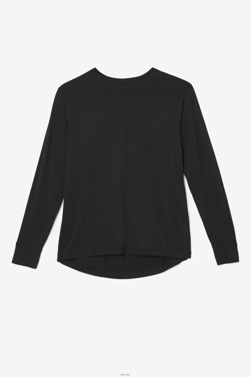 FILA kvinner fi-lux mesh-rygg langermet crew fila svart HHL841868 svart