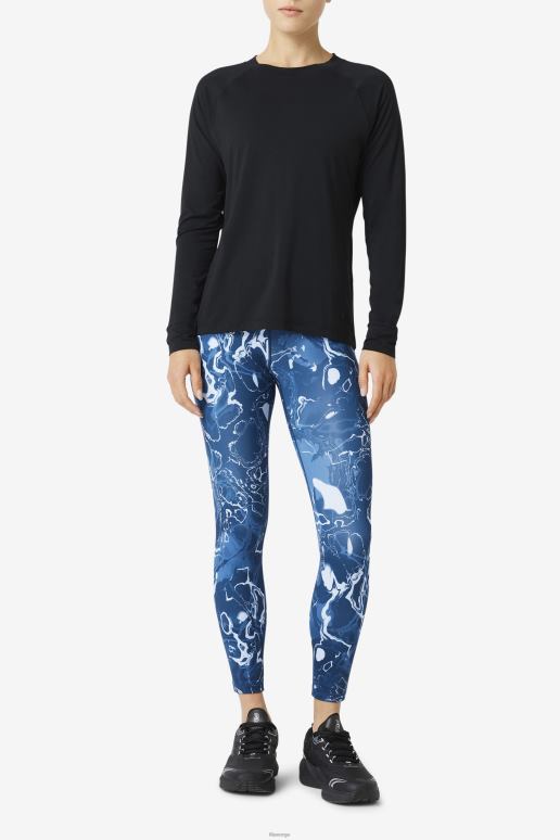 FILA kvinner fi-lux mesh-rygg langermet crew fila svart HHL841868 svart