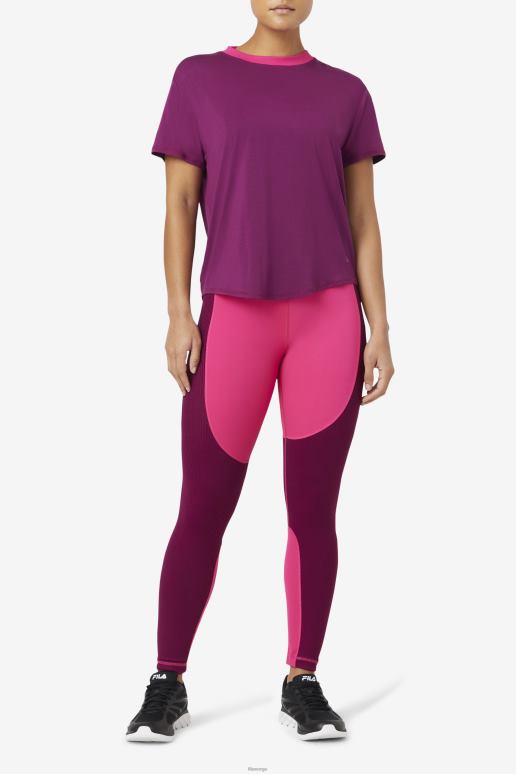FILA kvinner fila fi-lux kortermet topp magenta-lilla HHL841903 magenta-lilla
