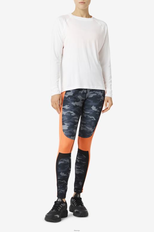 FILA kvinner fila fi-lux mesh rygg langermet crew hvit HHL841867 hvit