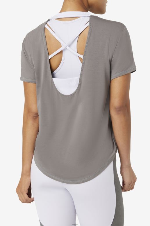 FILA kvinner fila gargoyle fi-lux kortermet topp HHL841900 gargoyle