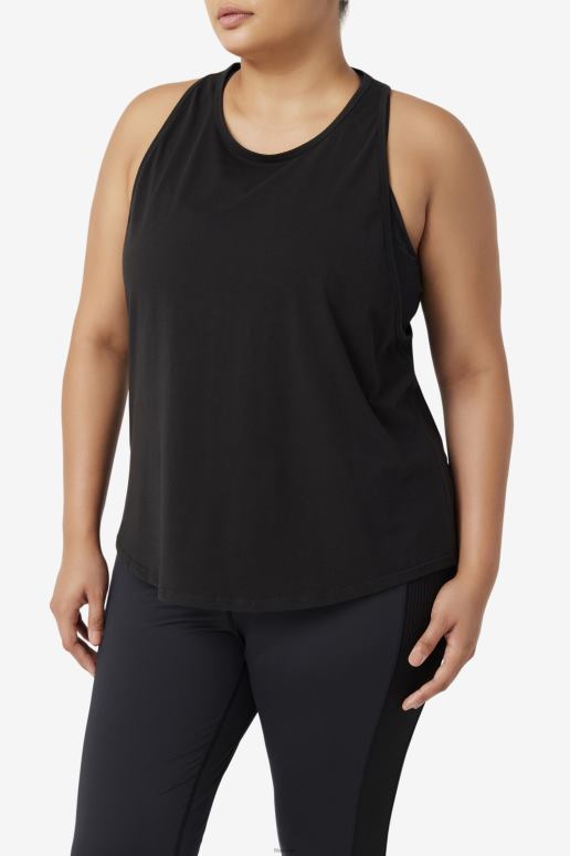 FILA kvinner fila svart fi-lux lang tank topp HHL841906 svart