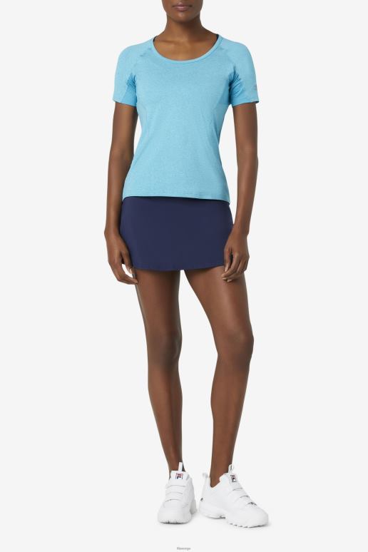 FILA kvinner pickleball kortermet topp fila turkis lyng HHL842024 turkis lyng