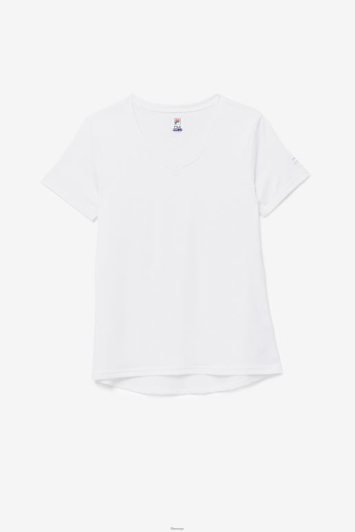 FILA kvinner pickleball silkeaktig v-hals hvit fila HHL842027 hvit