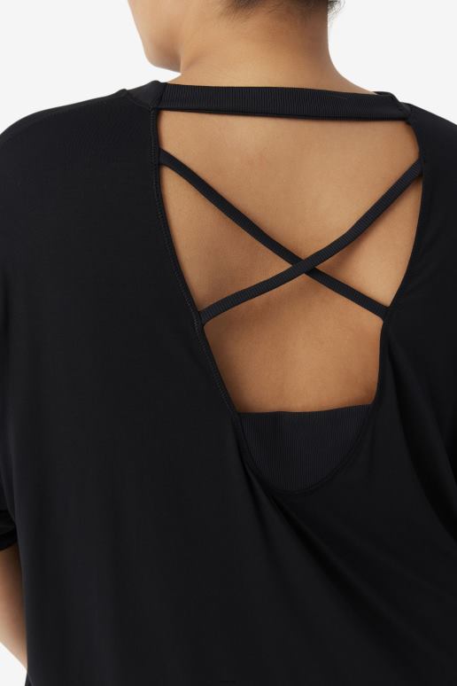 FILA kvinner svart fila fi-lux kortermet topp HHL841923 svart