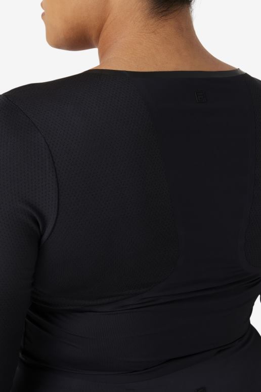 FILA kvinner svart uplift langermet crop top fila HHL841926 svart