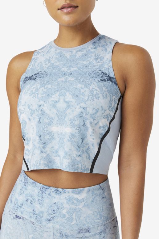 FILA kvinner uplift atletisk crop top blå tåke/svart fila HHL841925 blå tåke/svart